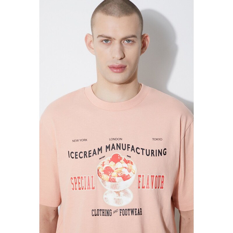 Bavlněné tričko Icecream Special Flavour oranžová barva, s potiskem, IC24134