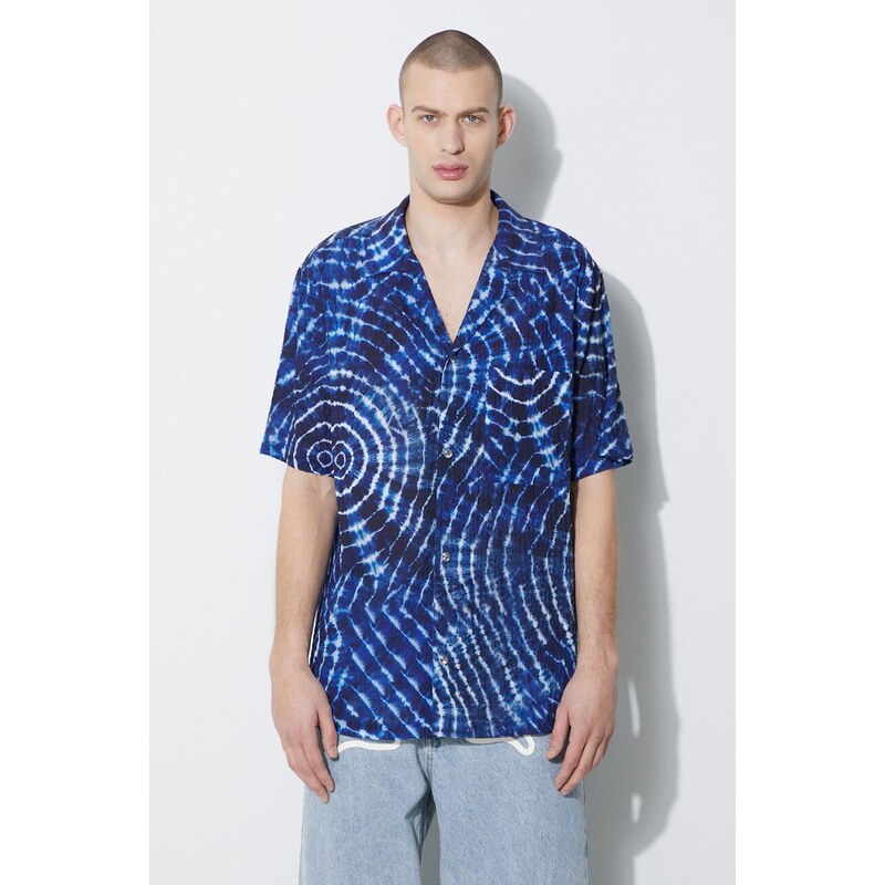 Košile Marcelo Burlon Aop Soundwaves Hawaii Shirt pánská, relaxed, CMGG001S24FAB0014501