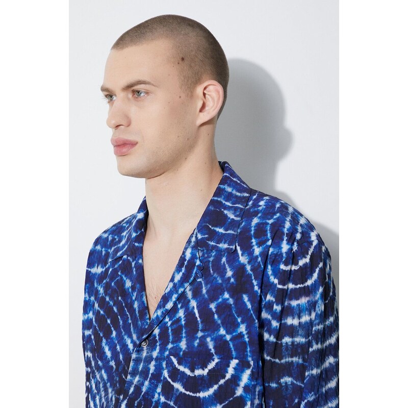 Košile Marcelo Burlon Aop Soundwaves Hawaii Shirt pánská, relaxed, CMGG001S24FAB0014501