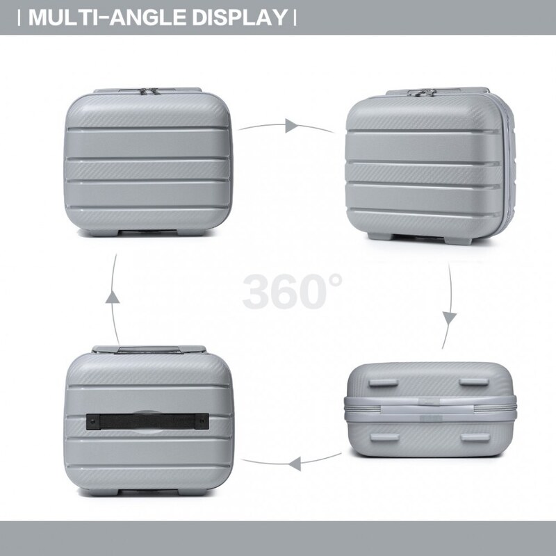KONO 4 Set kufrů, na cesty s kosmetickým kufříkem, šedý