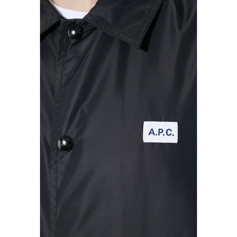Košilová bunda A.P.C. Blouson Aleksi černá barva, PAAFA.H02739.LZZ