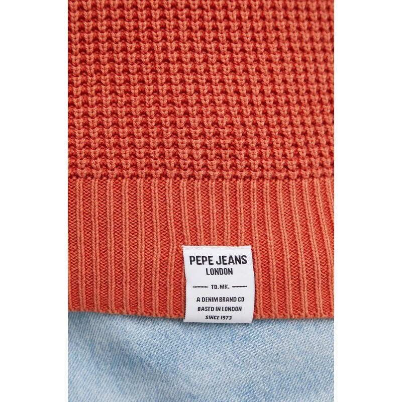 Bavlněný svetr Pepe Jeans oranžová barva