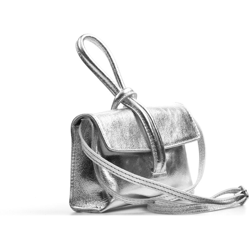 Blaire Kožená kabelka Valerie stříbrná