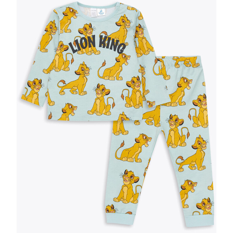 LC Waikiki Crew Neck Long Sleeve Lion King Printed Baby Boy Pajama Set