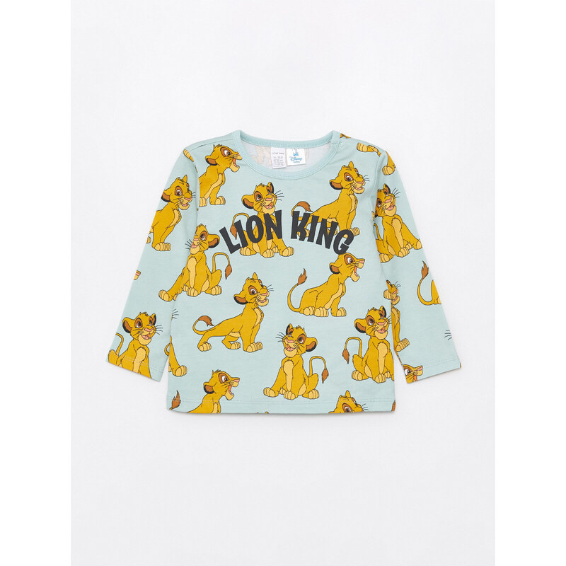 LC Waikiki Crew Neck Long Sleeve Lion King Printed Baby Boy Pajama Set