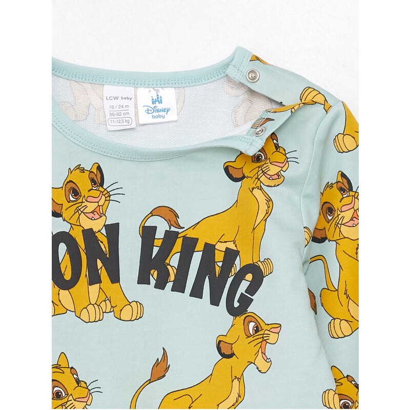 LC Waikiki Crew Neck Long Sleeve Lion King Printed Baby Boy Pajama Set