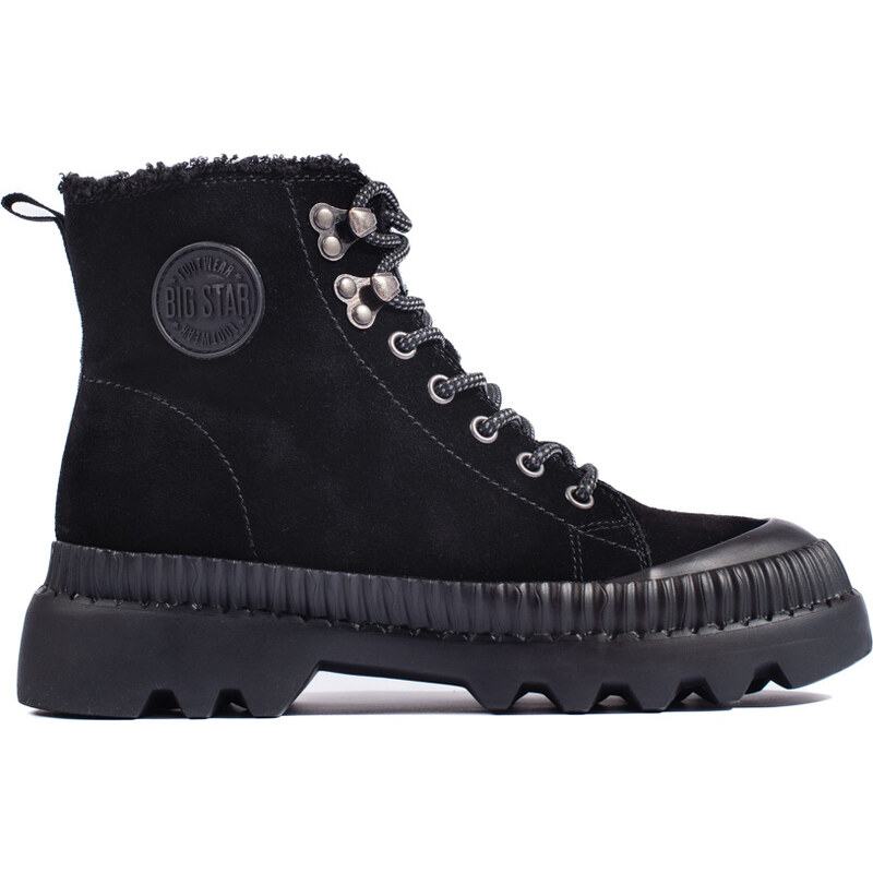 BIG STAR SHOES Black trappers on the BIG STAR platform KK274522