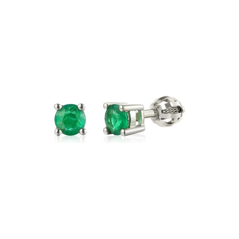 Couple Gems, Luxusní peckové náušnice Serenith se smaragdy, bílé zlato 109706557