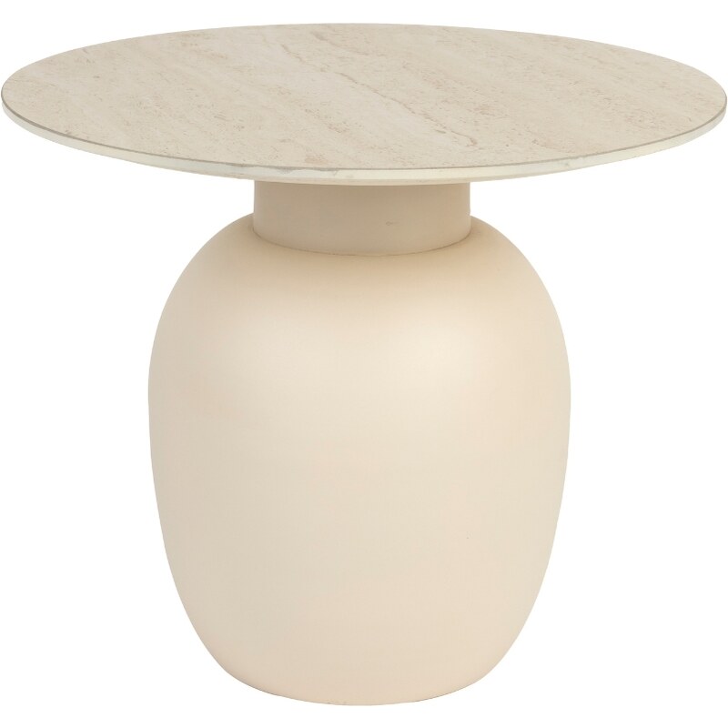 White Label Béžový keramický odkládací stolek WLL KARULA 42 x 50 cm