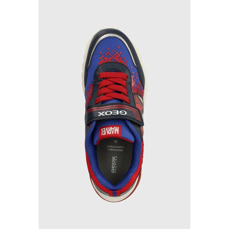 Dětské sneakers boty Geox x Marvel, CIBERDRON červená barva