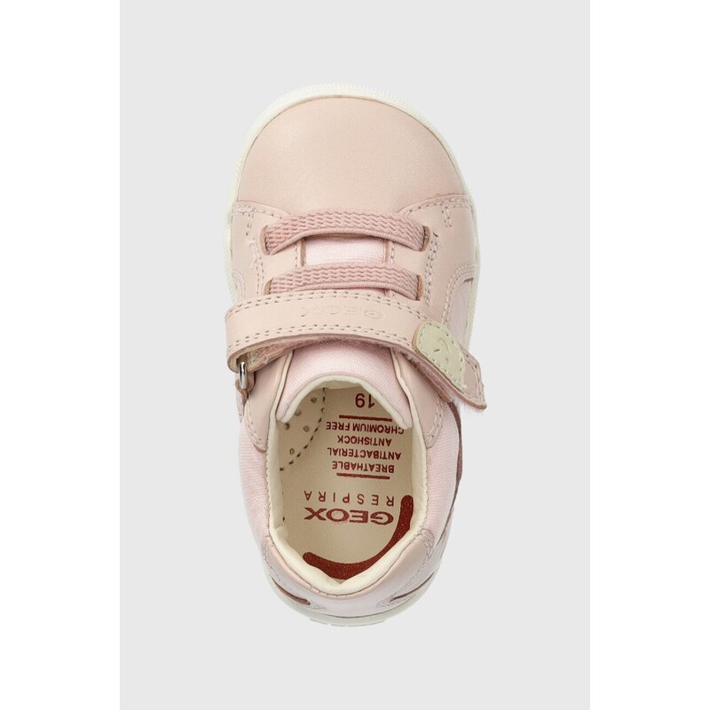 Dětské kožené sneakers boty Geox MACCHIA růžová barva