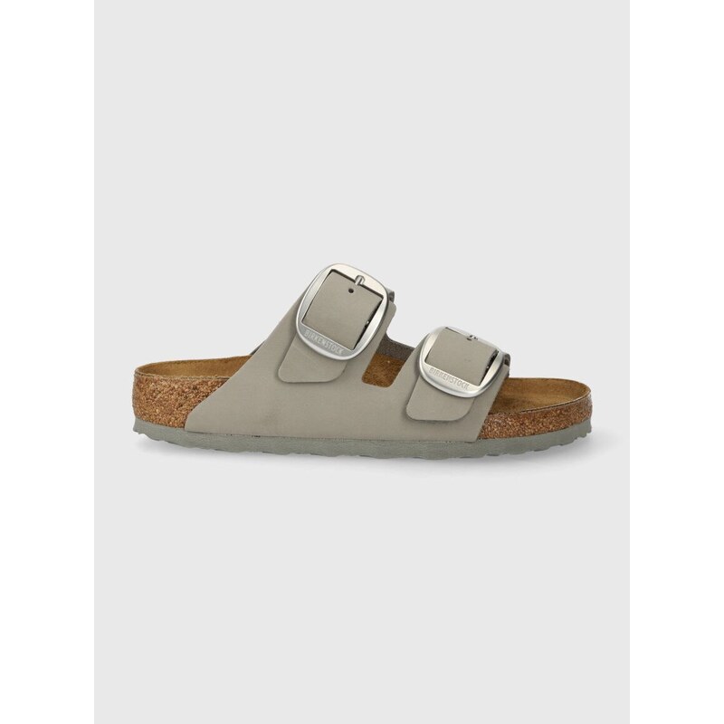 Nubukové pantofle Birkenstock Arizona Big Buckle šedá barva, 1021751