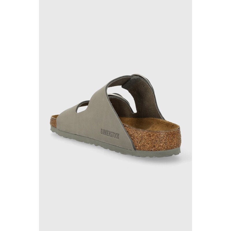 Nubukové pantofle Birkenstock Arizona Big Buckle šedá barva, 1021751