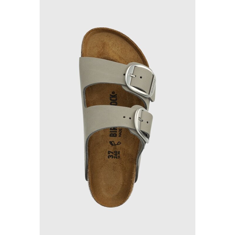 Nubukové pantofle Birkenstock Arizona Big Buckle šedá barva, 1021751