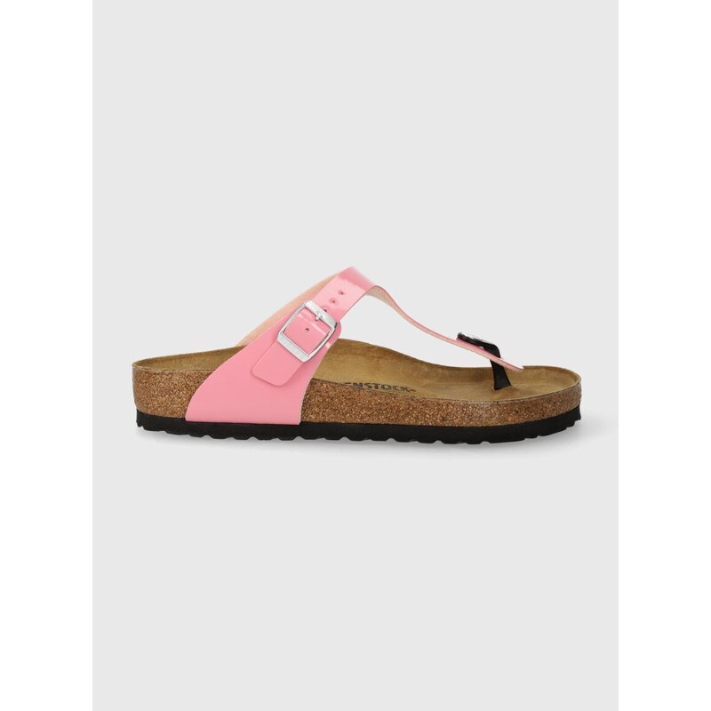 Žabky Birkenstock Gizeh dámské, růžová barva, na plochém podpatku, 1026937