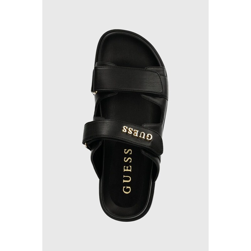 Pantofle Guess FABULON dámské, černá barva, na platformě, FLJFBU ELE19