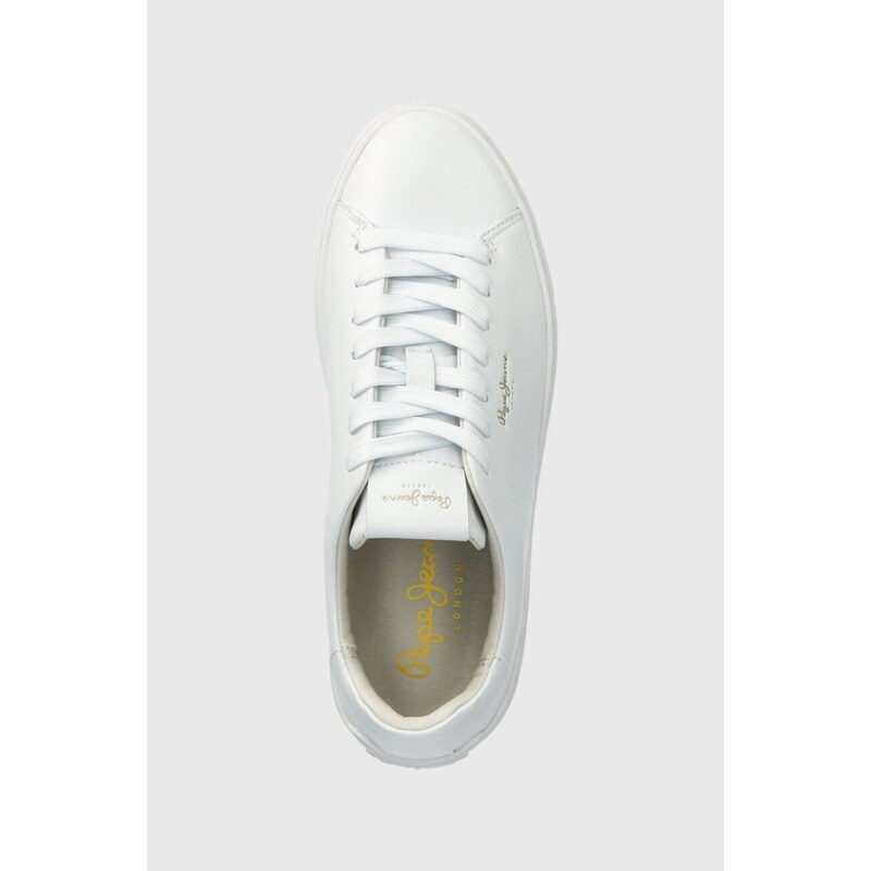 Kožené sneakers boty Pepe Jeans PLS00001 bílá barva, CAMDEN CLASSIC W