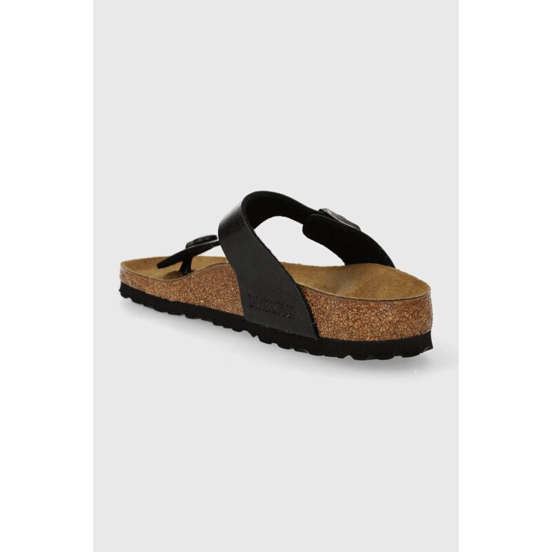 Žabky Birkenstock Gizeh dámské, černá barva, na plochém podpatku, 1027334