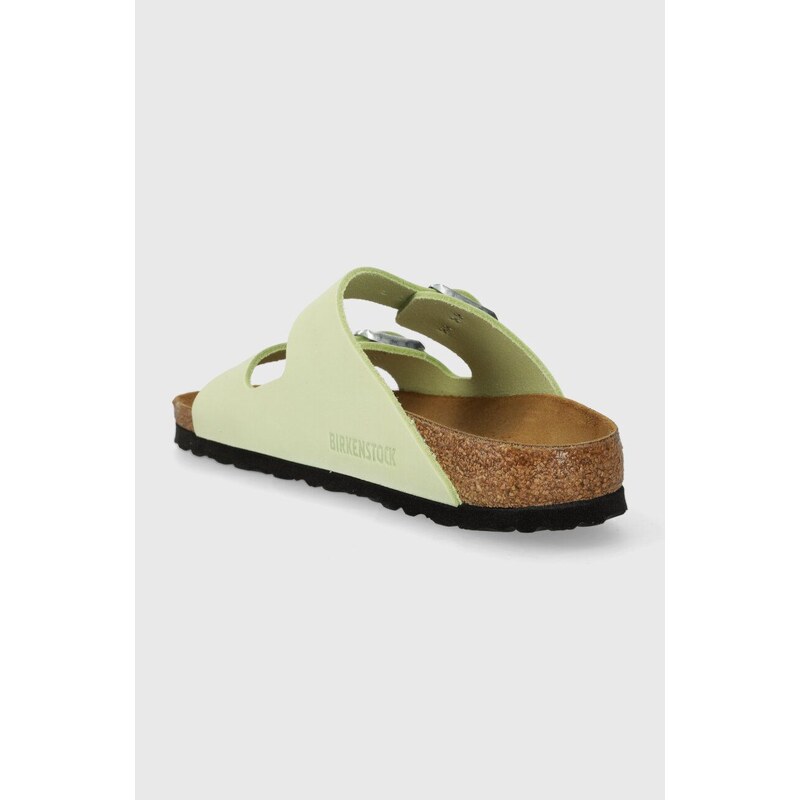 Semišové pantofle Birkenstock Arizona dámské, zelená barva, 1026710