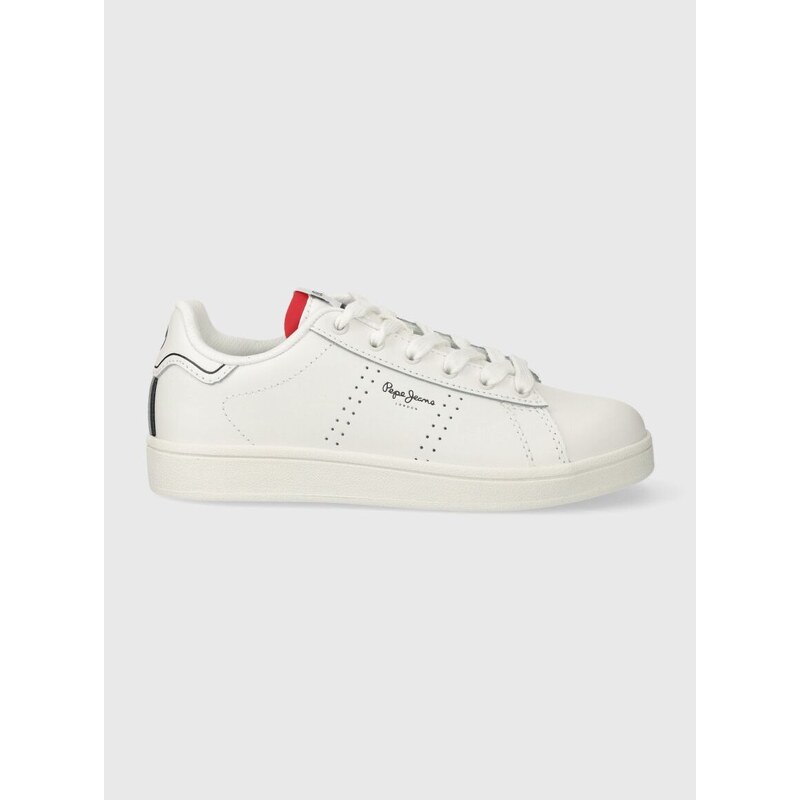 Dětské kožené sneakers boty Pepe Jeans PLAYER BASIC B bílá barva