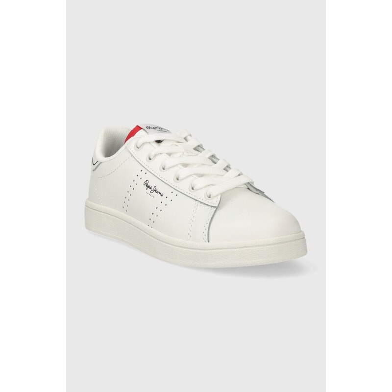 Dětské kožené sneakers boty Pepe Jeans PLAYER BASIC B bílá barva