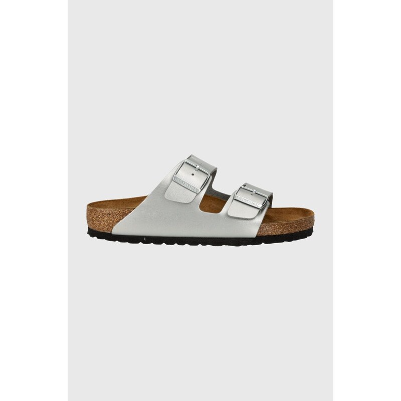 Pantofle Birkenstock Arizona dámské, stříbrná barva, 1012282