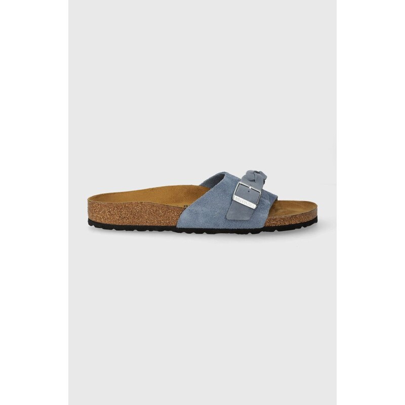 Semišové pantofle Birkenstock Oita Braided dámské, 1026629