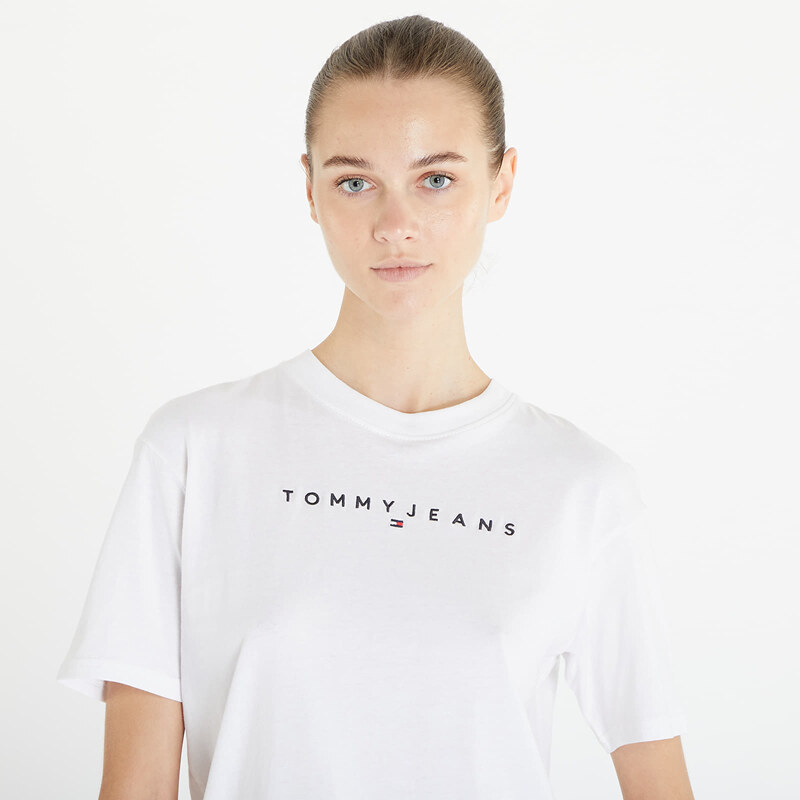 Tommy Hilfiger Dámské tričko Tommy Jeans Relaxed New Linear Short Sleeve Tee White