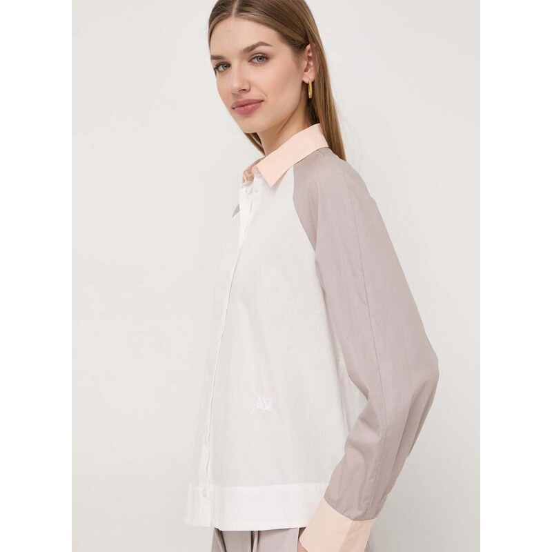 Bavlněná košile Armani Exchange bílá barva, regular, s klasickým límcem, 3DYC07 YN3NZ