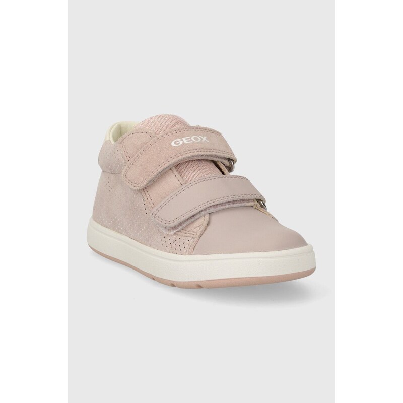 Dětské semišové sneakers boty Geox BIGLIA růžová barva