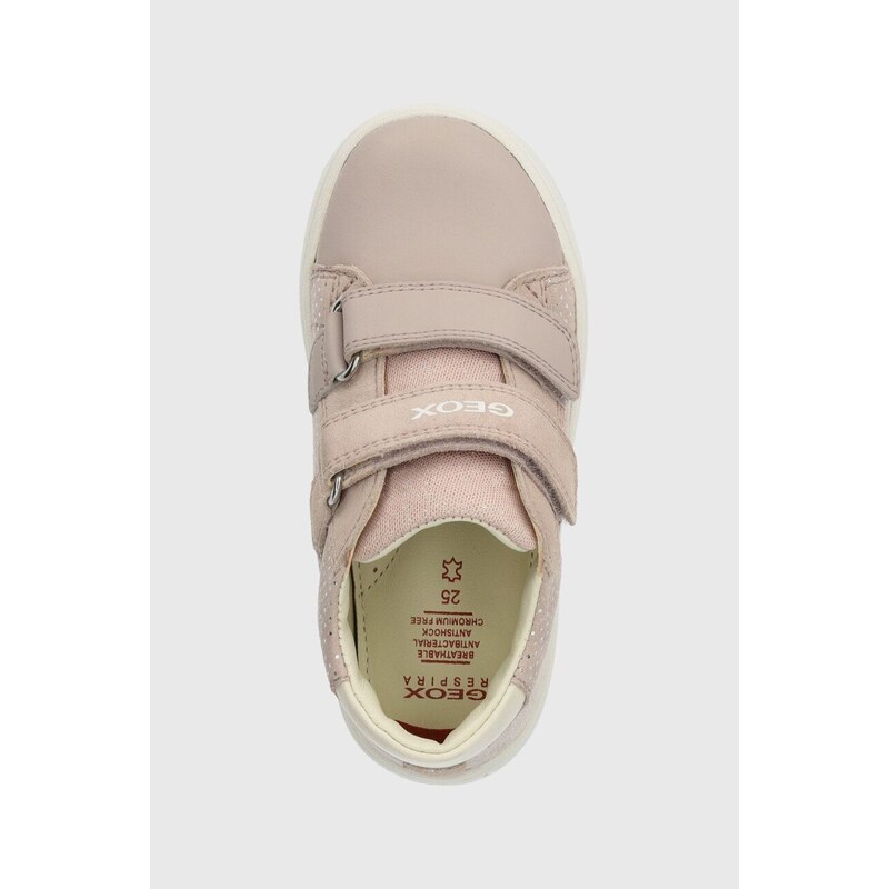 Dětské semišové sneakers boty Geox BIGLIA růžová barva