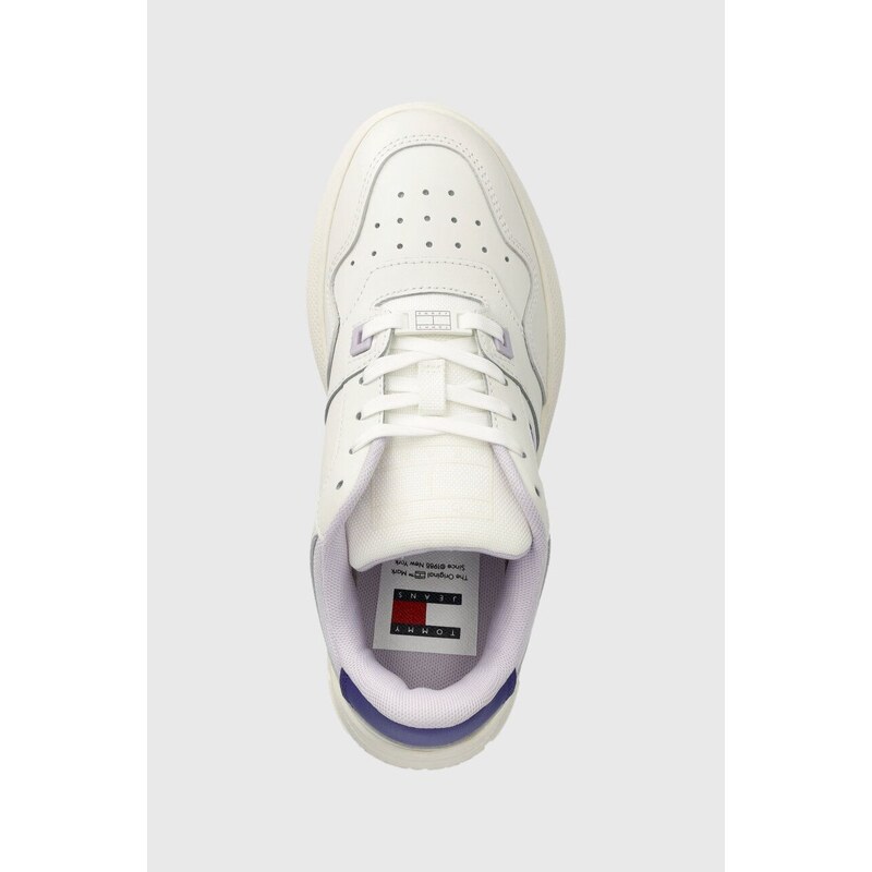 Sneakers boty Tommy Jeans TJW RETRO BASKET FLATFORM ESS fialová barva, EN0EN02506