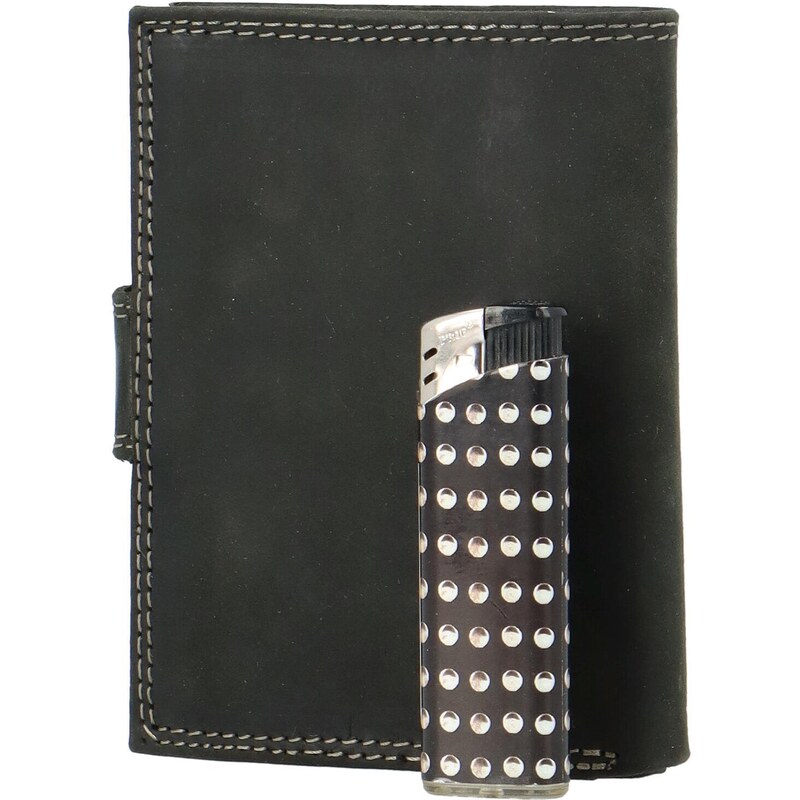 Pánská kožená peněženka na výšku Bellugio Silas, černá