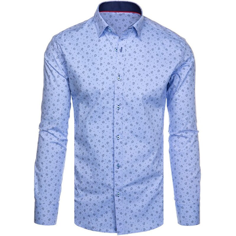 Dstreet Elegantní blankytně modrá košile s jemným vzorem