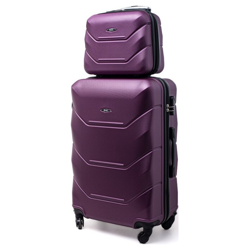 Rogal Fialová sada 2 luxusních plastových kufrů "Luxury" - vel. M, L