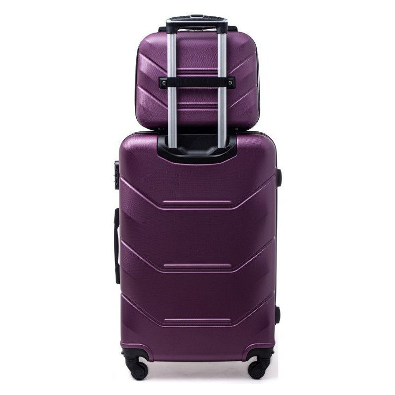 Rogal Fialová sada 2 luxusních plastových kufrů "Luxury" - vel. M, L