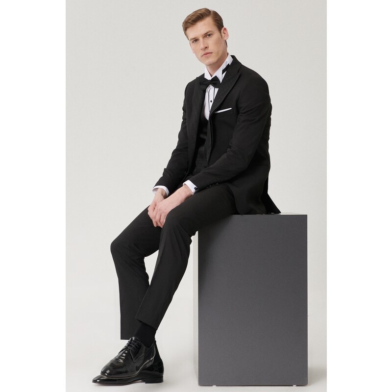 ALTINYILDIZ CLASSICS Men's Slim Fit Slim Fit Vest Patterned Tuxedo Tuxedo