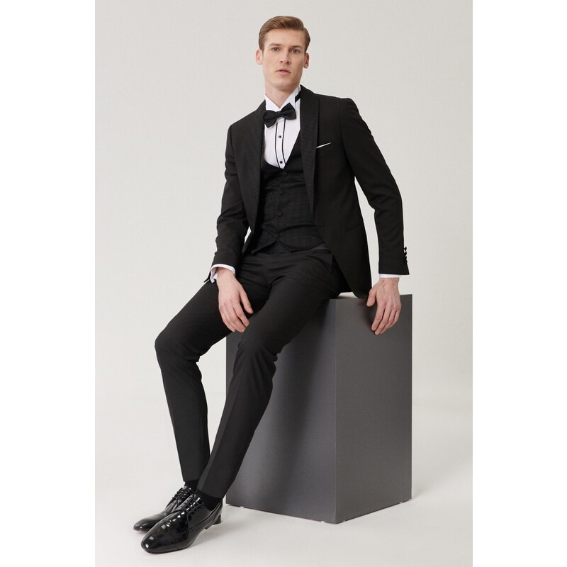 ALTINYILDIZ CLASSICS Men's Extra Slim Fit Slim Fit Vest Tuxedo Tuxedo.