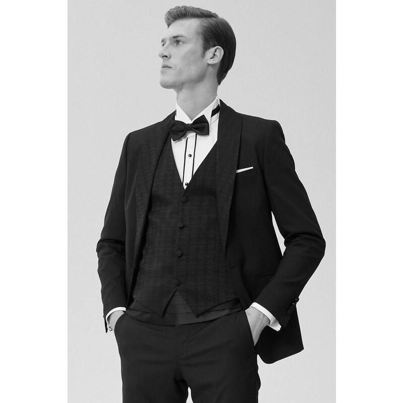 ALTINYILDIZ CLASSICS Men's Extra Slim Fit Slim Fit Vest Tuxedo Tuxedo.