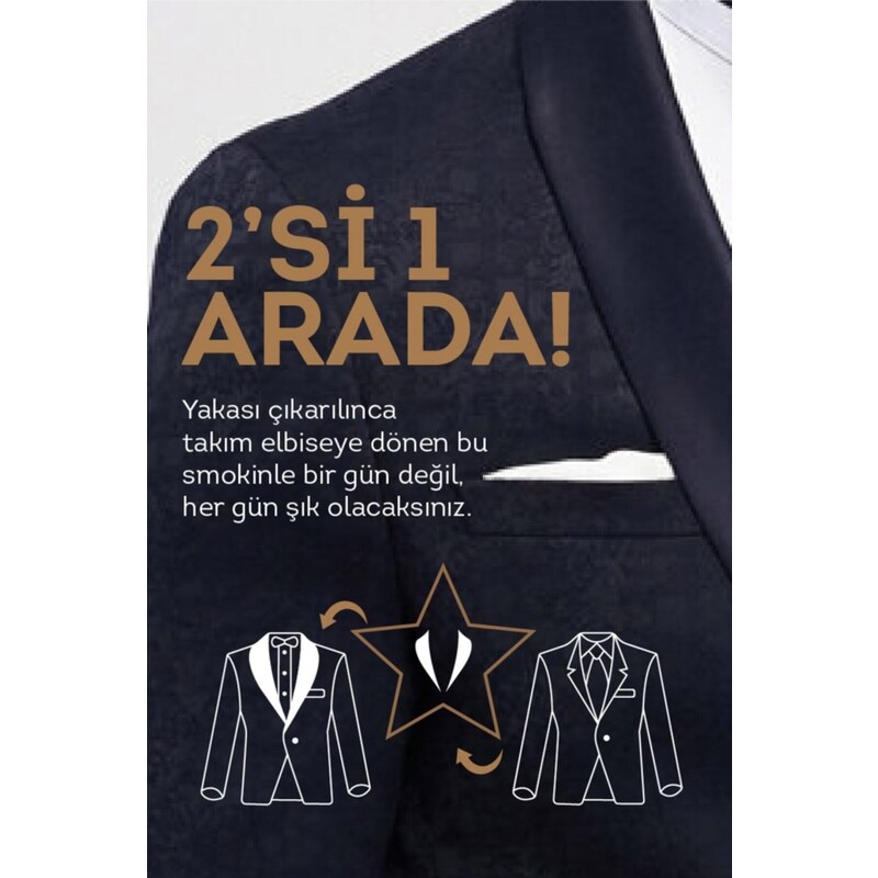 ALTINYILDIZ CLASSICS Men's Slim Fit Slim Fit Patterned Tuxedo Tuxedo.