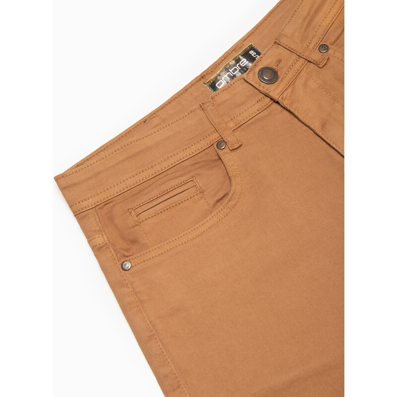 Ombre Clothing Pánské šortky CHINO - velbloudí V17 OM-SRDS-0103