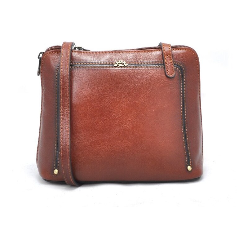 Malá, kompaktní kožená crossbody Katana K66831 04 hnědá 89263294