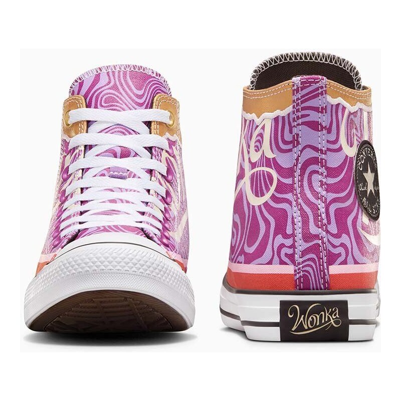 Kecky Converse Converse x Wonka Chuck Taylor All Star Swirl fialová barva, A08154C