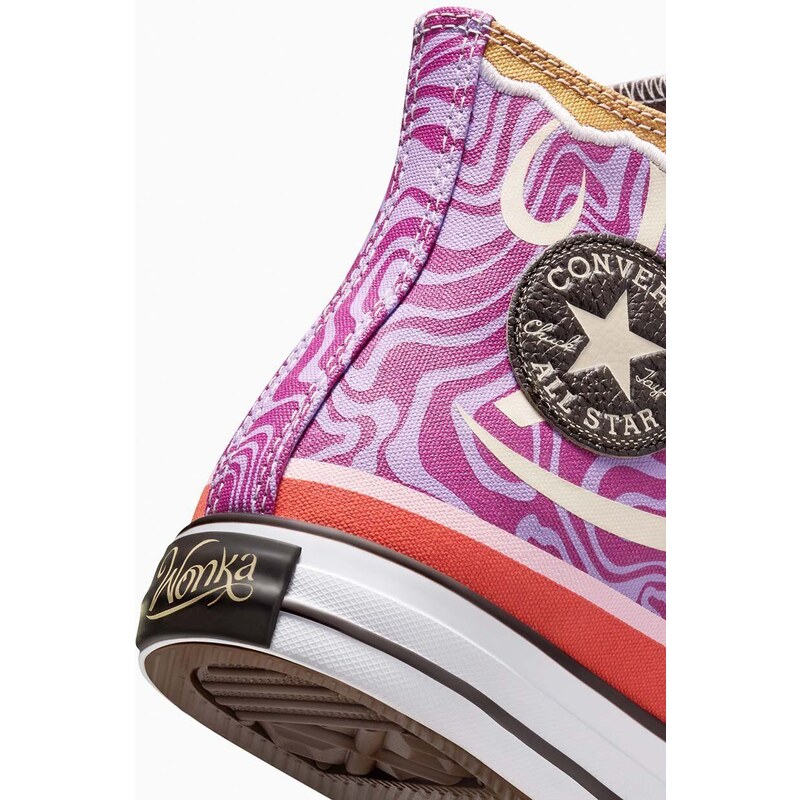 Kecky Converse Converse x Wonka Chuck Taylor All Star Swirl fialová barva, A08154C