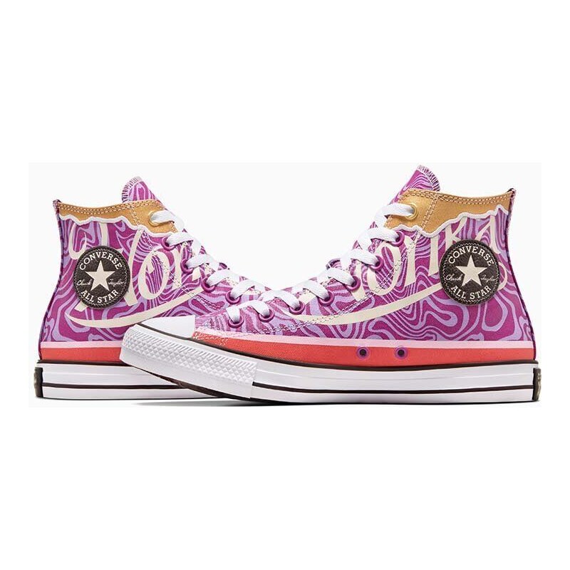 Kecky Converse Converse x Wonka Chuck Taylor All Star Swirl fialová barva, A08154C