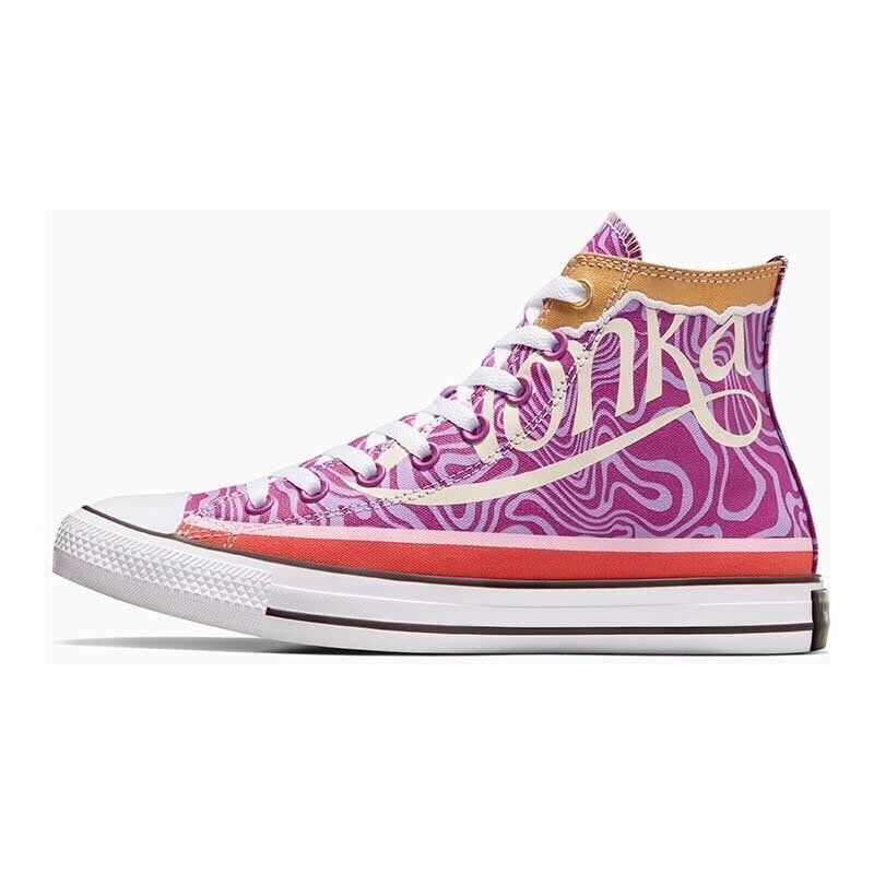 Kecky Converse Converse x Wonka Chuck Taylor All Star Swirl fialová barva, A08154C