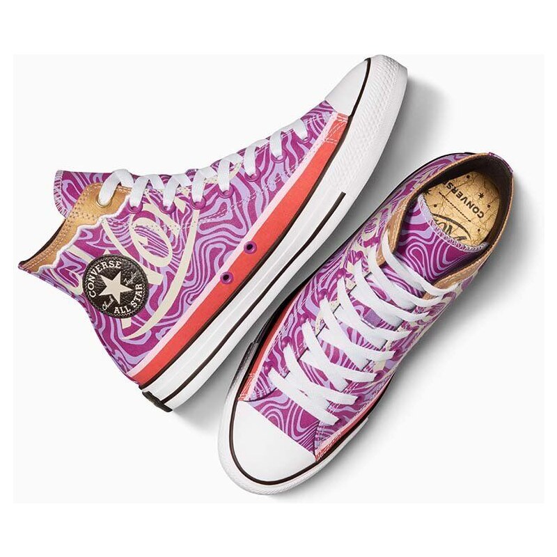 Kecky Converse Converse x Wonka Chuck Taylor All Star Swirl fialová barva, A08154C