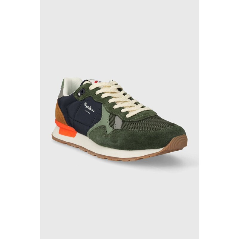 Sneakers boty Pepe Jeans PMS40006 zelená barva, BRIT MIX M