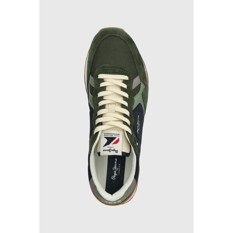 Sneakers boty Pepe Jeans PMS40006 zelená barva, BRIT MIX M