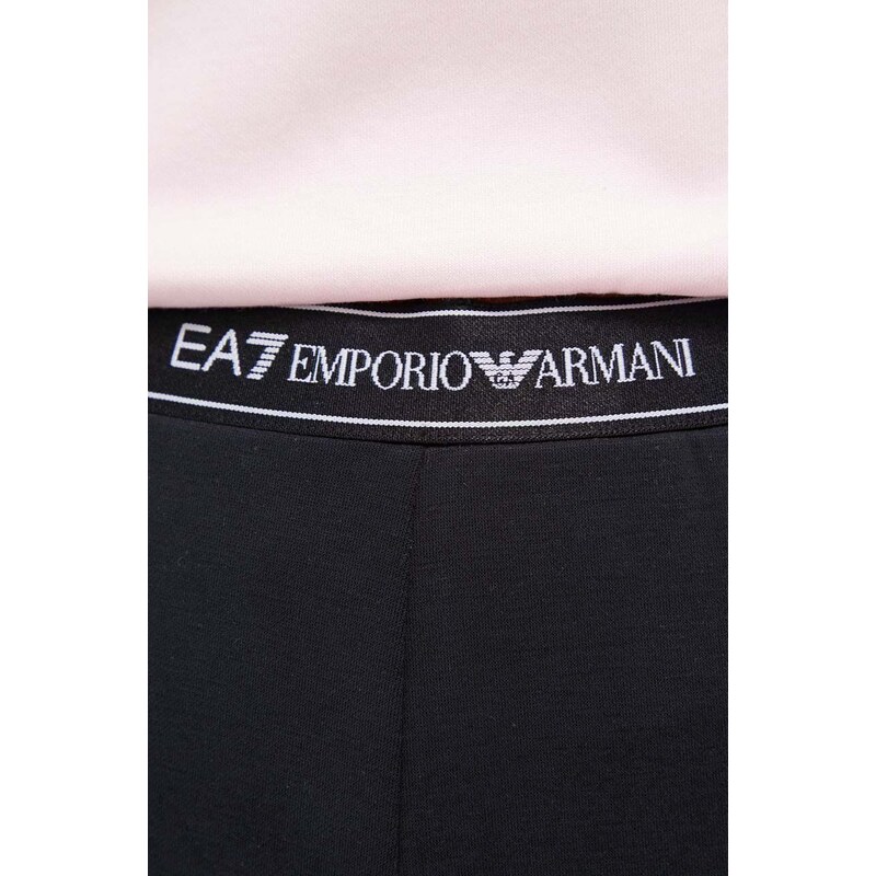 Tepláky EA7 Emporio Armani černá barva, hladké